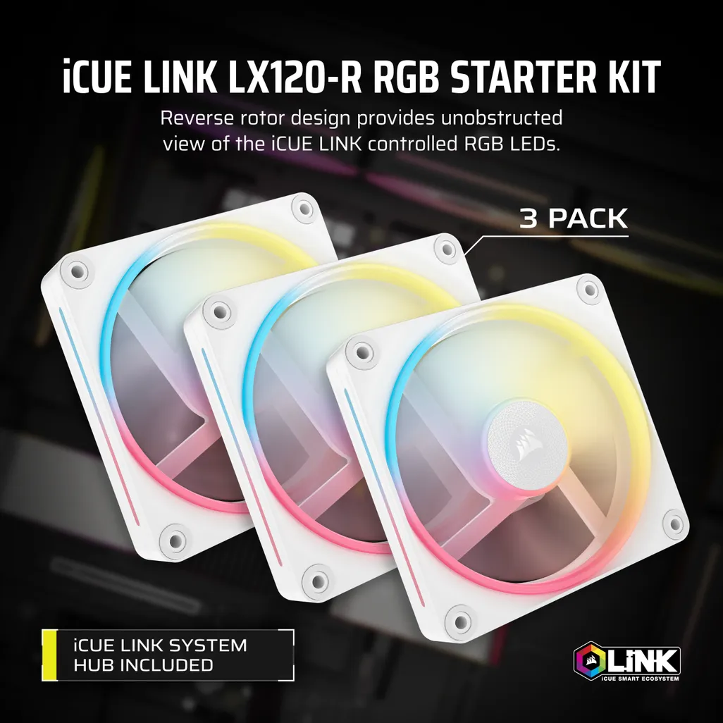 Corsair iCUE LINK LX120-R RGB 3 pack w 4